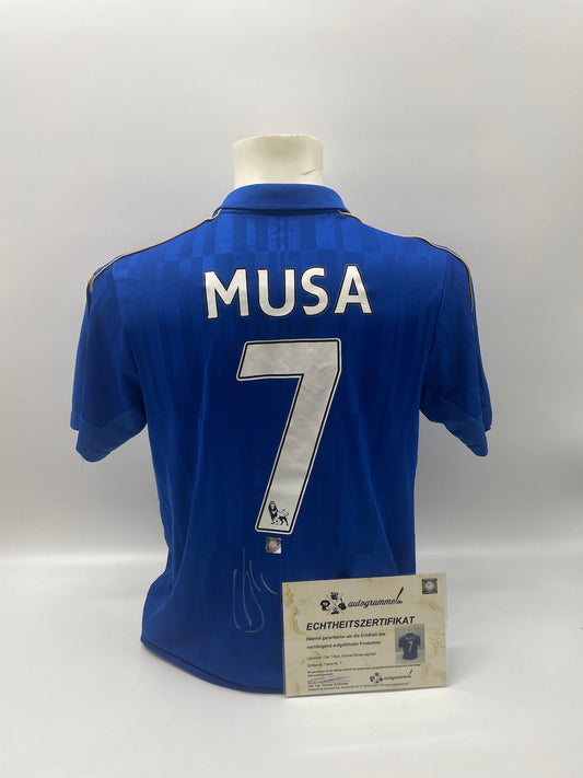 Leicester City Trikot Ahmed Musa signiert Autogramm Fußball England Puma M