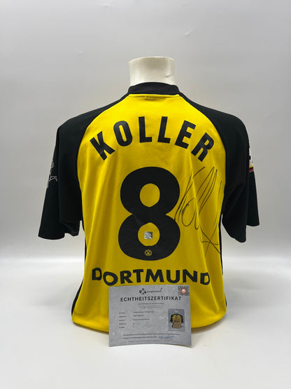 BVB Trikot 2001/2002 Teamsigniert Borussia Dortmund Jan Koller Gool L