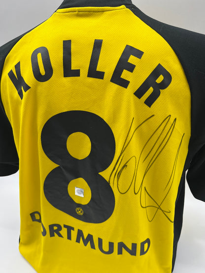 BVB Trikot 2001/2002 Teamsigniert Borussia Dortmund Jan Koller Gool L