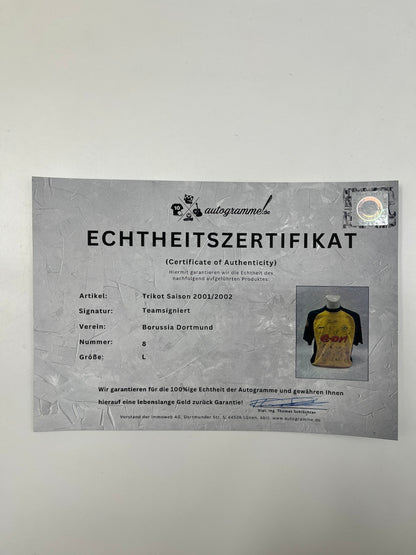 BVB Trikot 2001/2002 Teamsigniert Borussia Dortmund Jan Koller Gool L