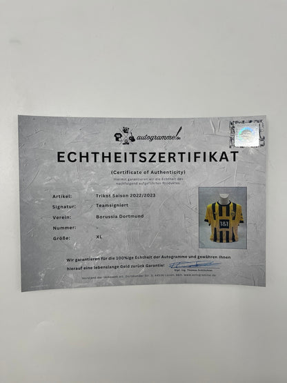 BVB Trikot 2022/2023 Teamsigniert Borussia Dortmund COA Puma Bellingham XL