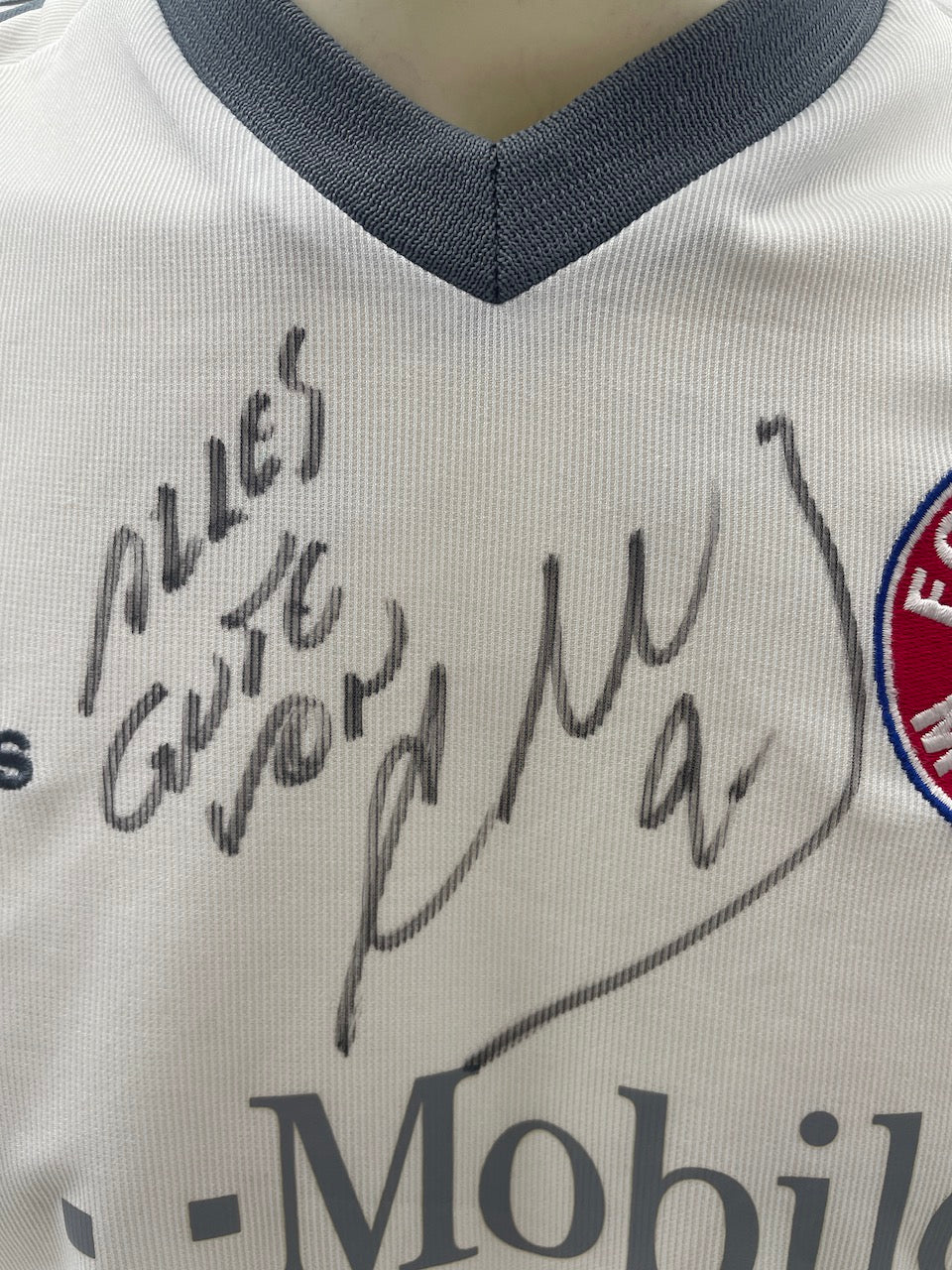 Bayern München Trikot Giovane Elber signiert Autogramme Bundesliga Adidas 164