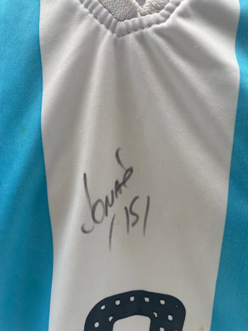 Argentinien Trikot Jonas Gutierrez signiert Autogramm Adidas COA L