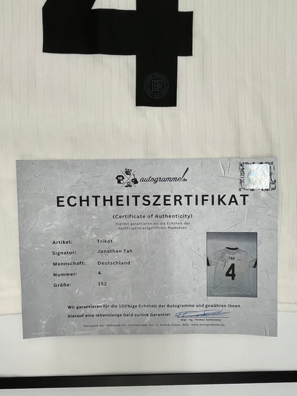 Deutschland Trikot Jonathan Tah signiert im Rahmen DFB COA Adidas 152