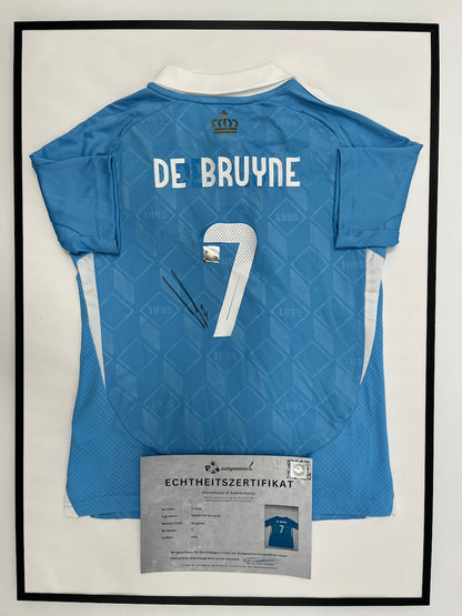 Belgien Trikot Kevin De Bruyne signiert im Rahmen COA Adidas 140
