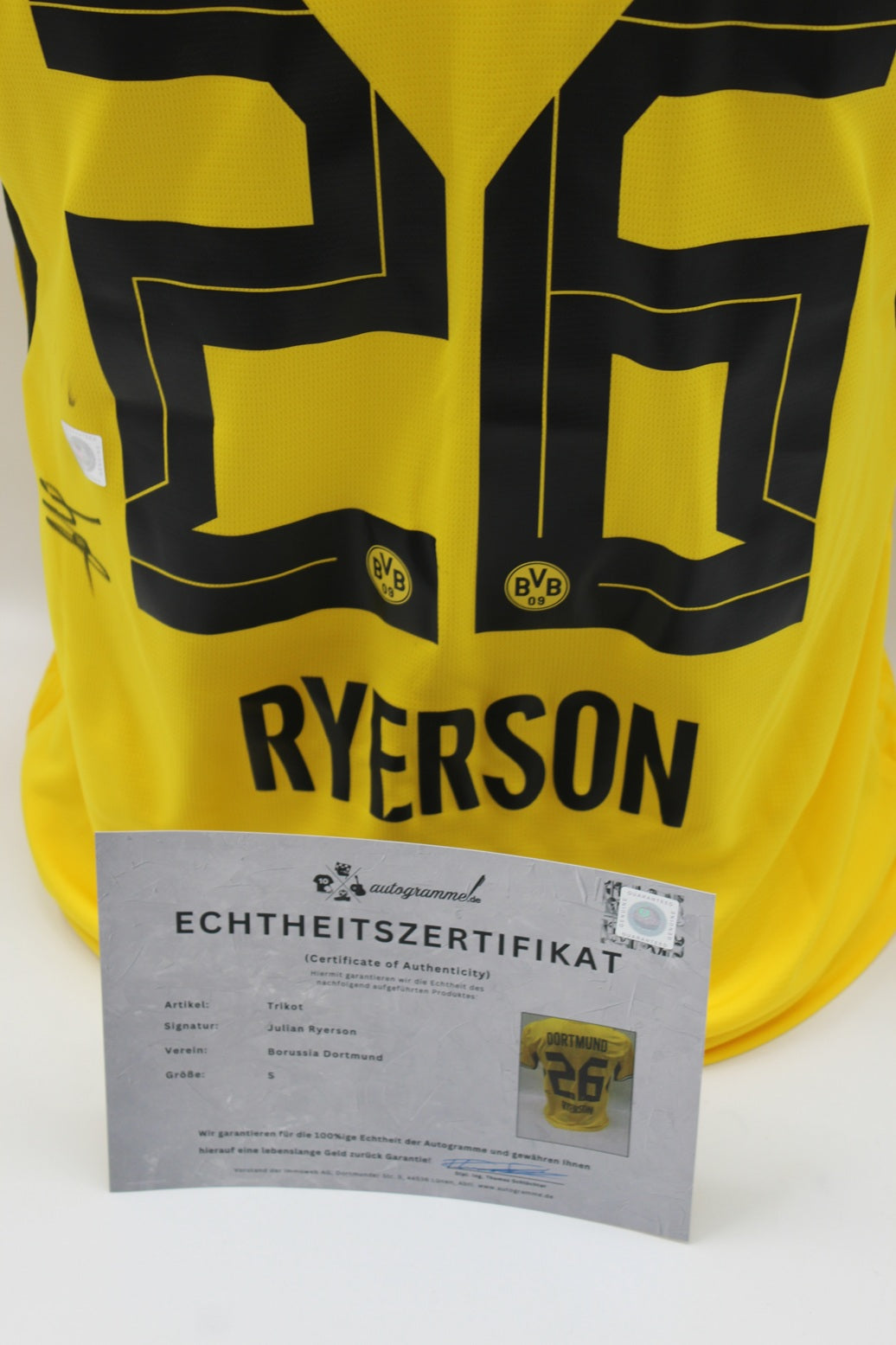 Borussia Dortmund Trikot Julian Ryerson COA BVB Puma neu S 26/27