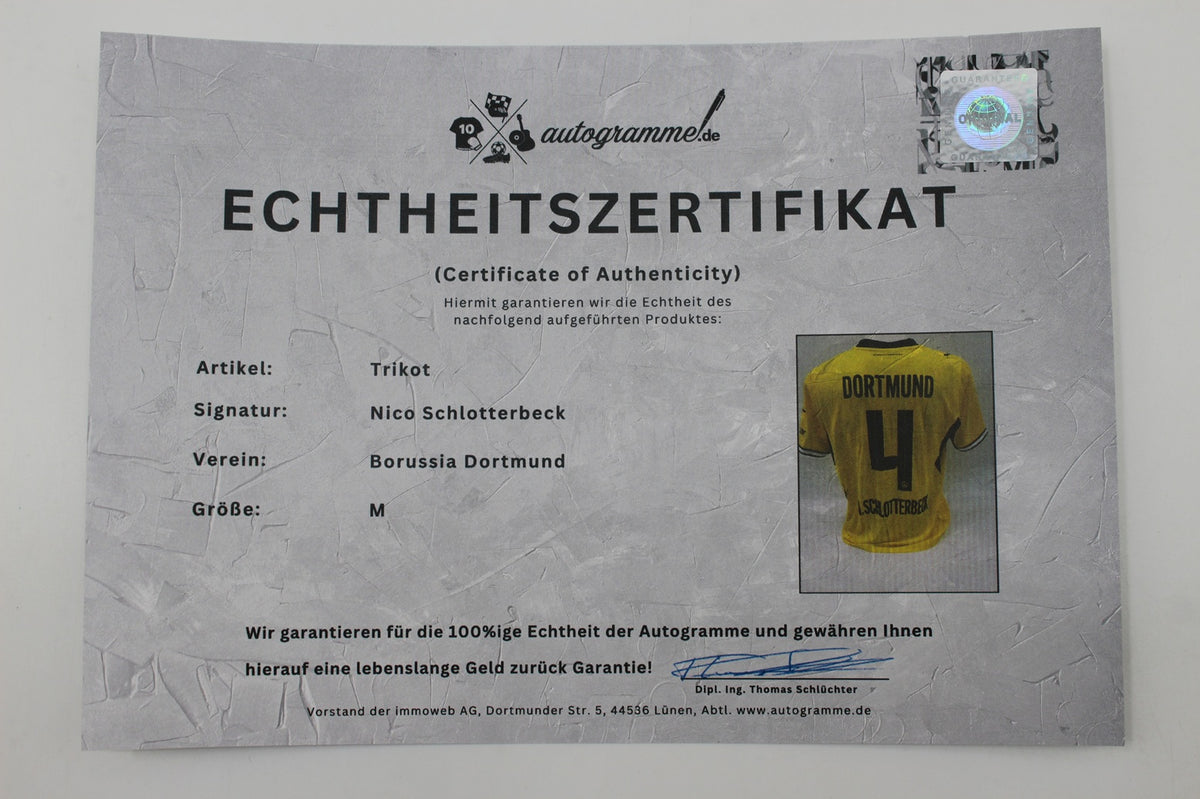 Borussia Dortmund Trikot Nico Schlotterbeck COA BVB Puma neu M 26/27