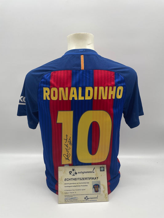 FC Barcelona Trikot Ronaldinho signiert Autogramm Nike COA S