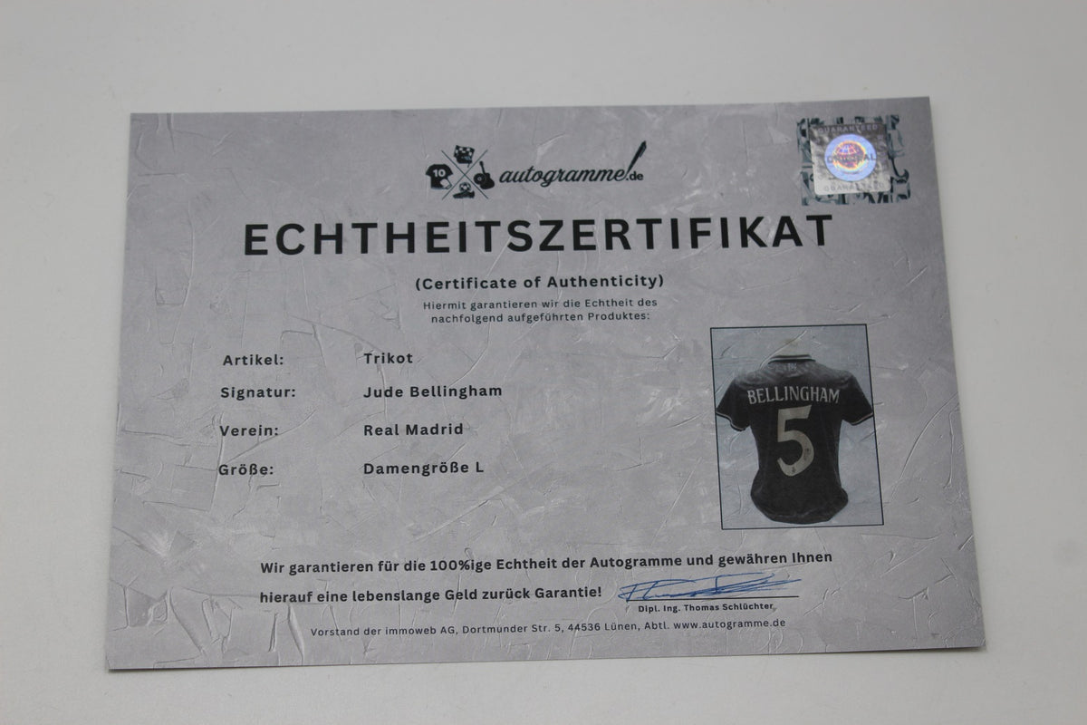 Real Madrid Trikot Damen Jude Bellingham signiert Autogramm Adidas neu L