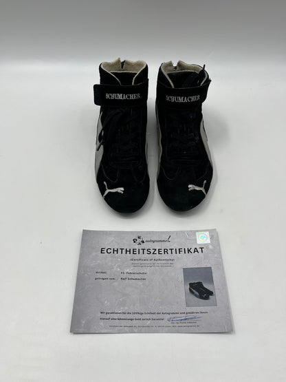 Ralf Schumacher Formula 1 original worn driver shoes signed autograph