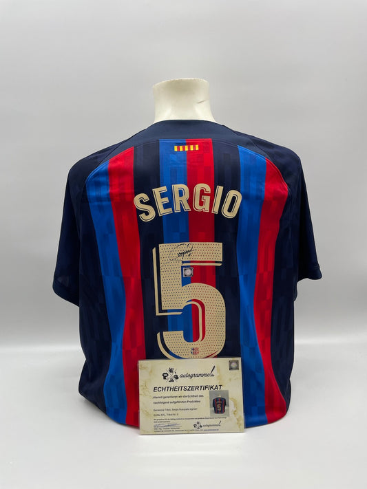 FC Barcelona Trikot Sergio Busquets signiert Autogramm Nike COA XXL