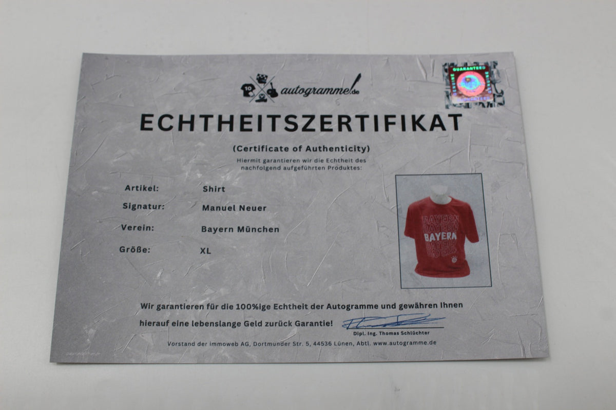 Bayern München Shirt Manuel Neuer signiert Autogramm FCB XL