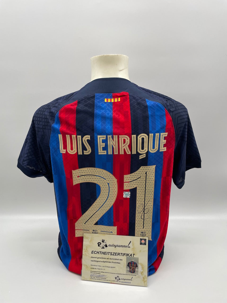 FC Barcelona Trikot Luis Enrique signiert Autogramm Nike COA M