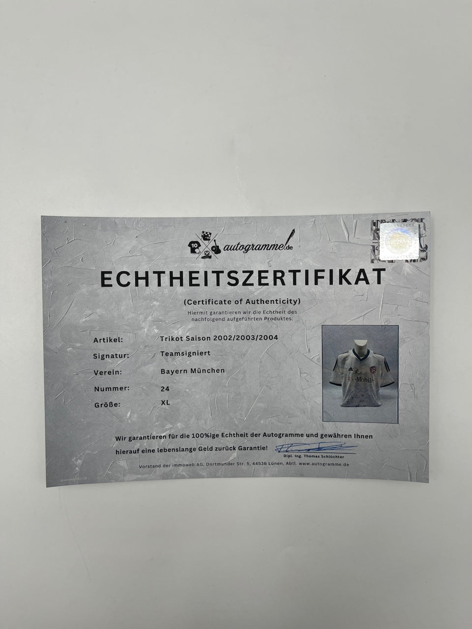 Bayern München Trikot 2002/2003/2004 Teamsigniert Autogramm Adidas XL