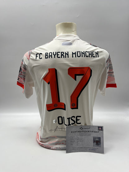 Bayern München Trikot Michael Olise signiert Autogramm Adidas COA M