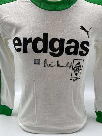 Repro Borussia Mönchengladbach Trikot Rainer Bonhof signiert Autogramm S
