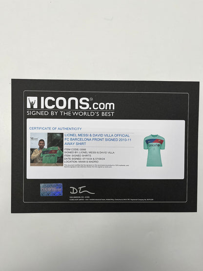 FC Barcelona Trikot Lionel Messi & David Villa signiert Autogramm Nike COA L