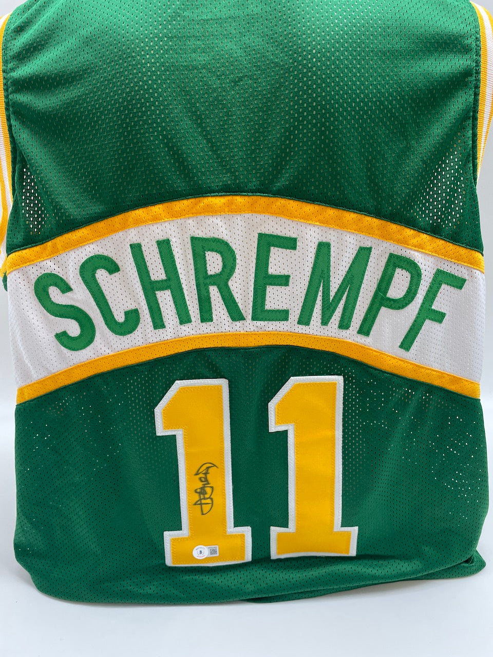 Basketball Trikot Detlef Schrempf signiert NBA Seattle SuperSonics COA XL