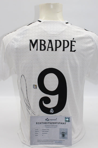 Real Madrid Trikot Kylian Mbappe signiert Autogramm Adidas neu M
