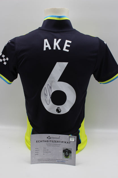 Manchester City Trikot Nathan Ake signiert Autogramm Puma COA neu XS 24/25