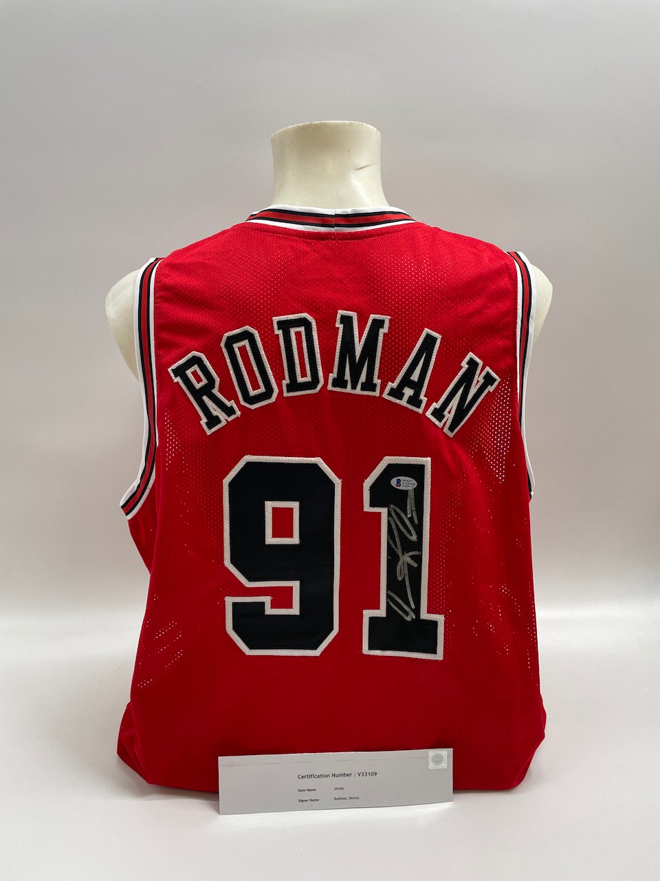 Chicago Bulls Jersey Dennis Rodman signiert NBA Basketball COA XL