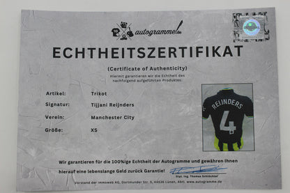 Manchester City Trikot Tijjani Reijnders signiert Autogramm Puma COA neu XS 24/25