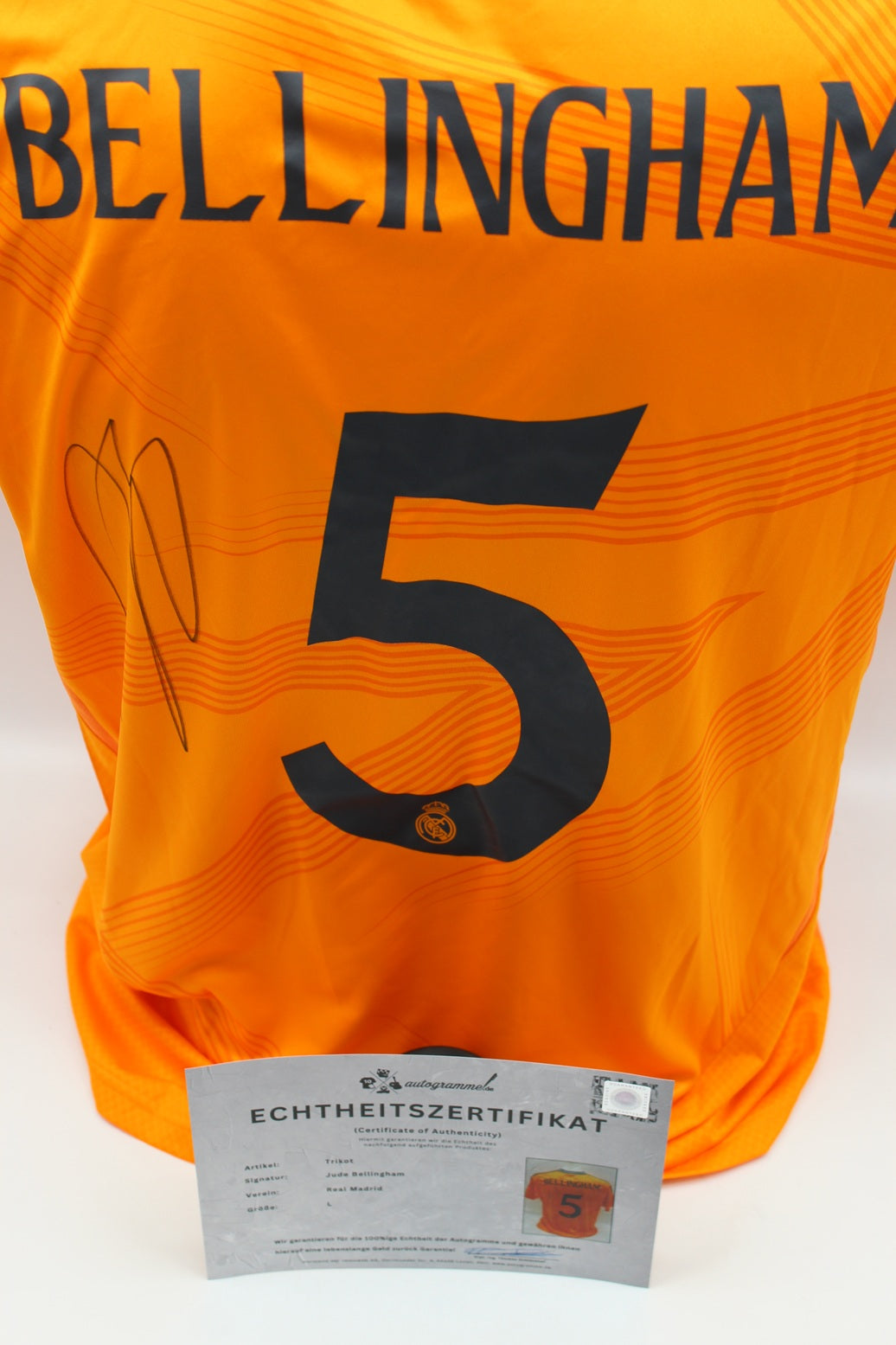 Real Madrid Trikot Jude Bellingham signiert Autogramm Adidas neu L 24/25