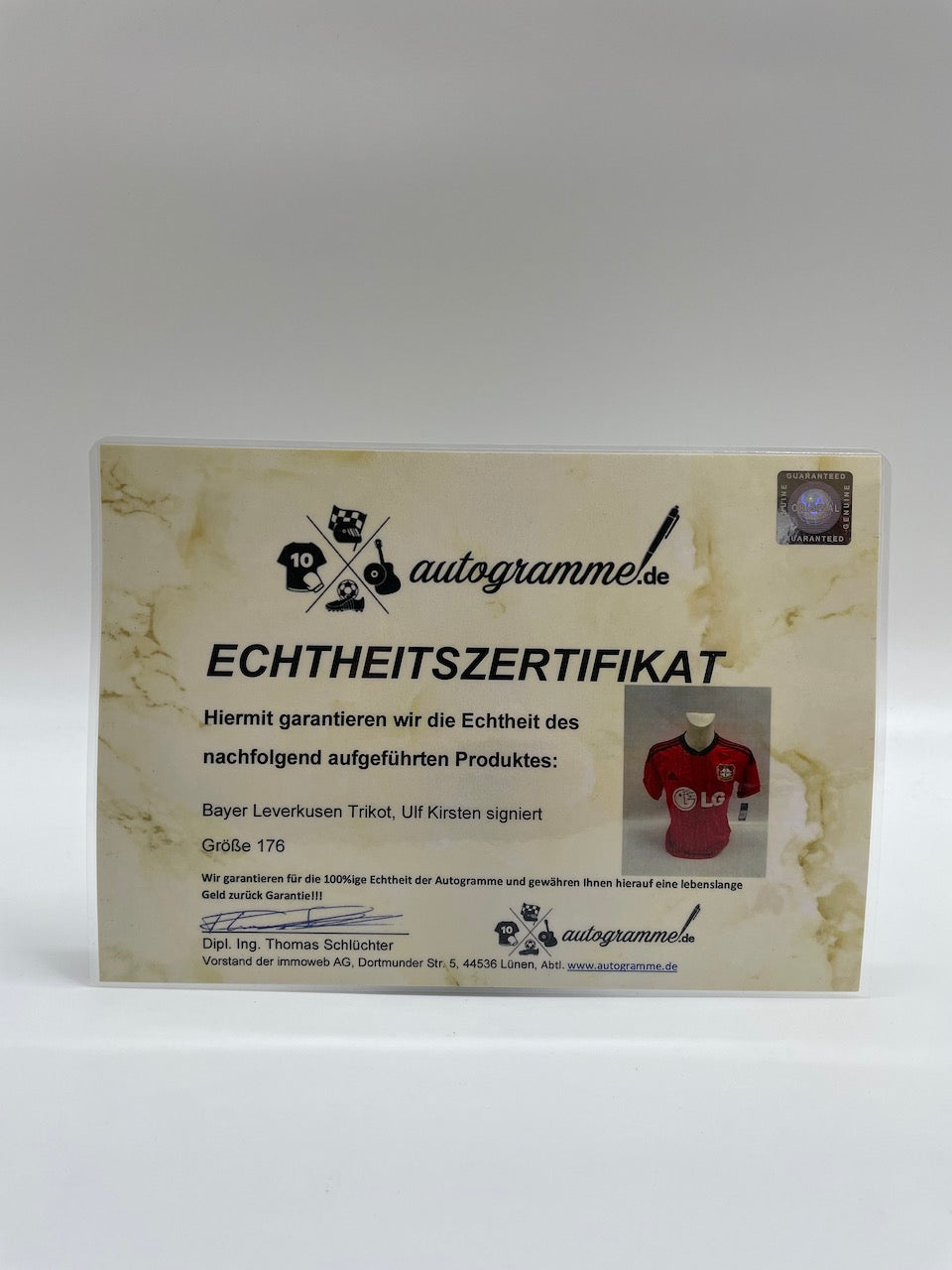 Bayer Leverkusen Trikot Ulf Kirsten signiert Autogramm COA Adidas 176