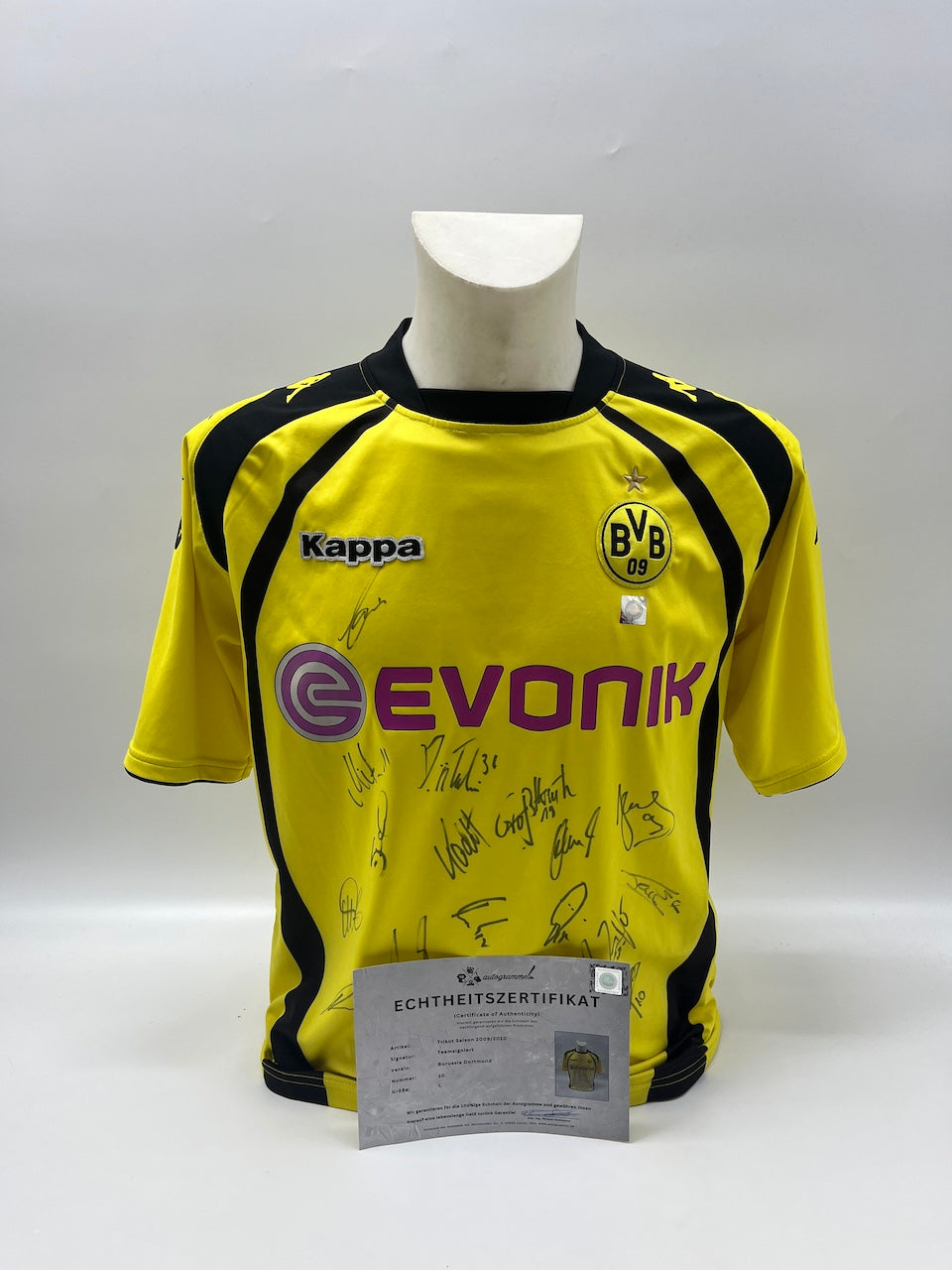 BVB Trikot 2009/2010 Teamsigniert Borussia Dortmund COA Kappa L