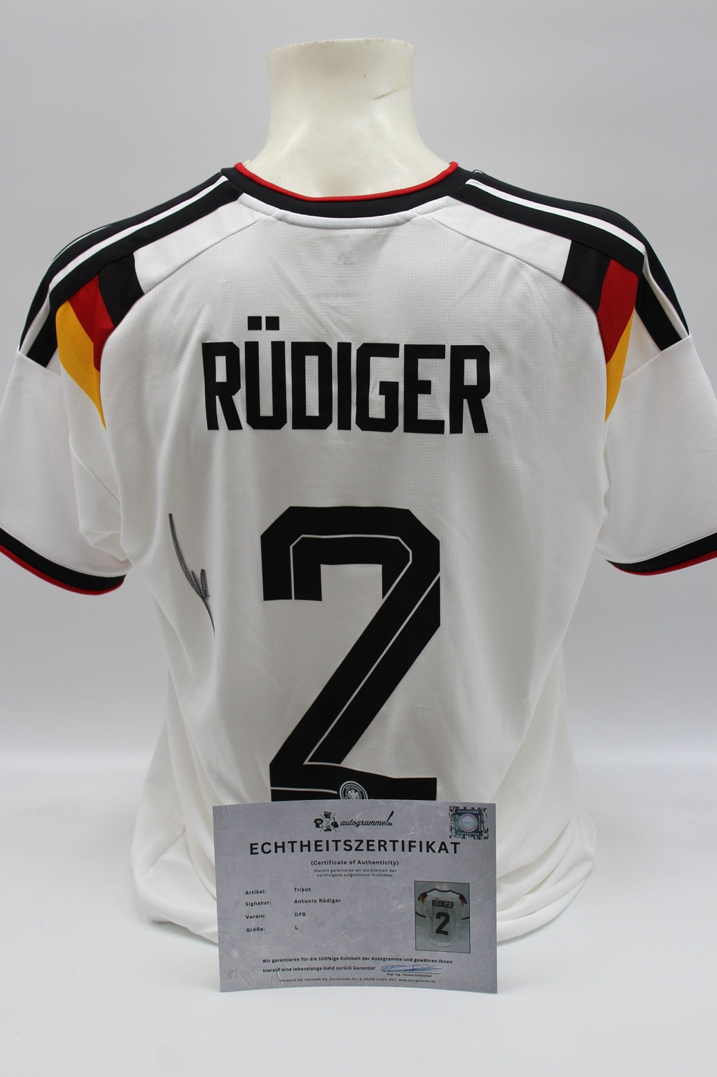 DFB Trikot WM 2026 Antonio Rüdiger signiert Autogramme Adidas COA neu L