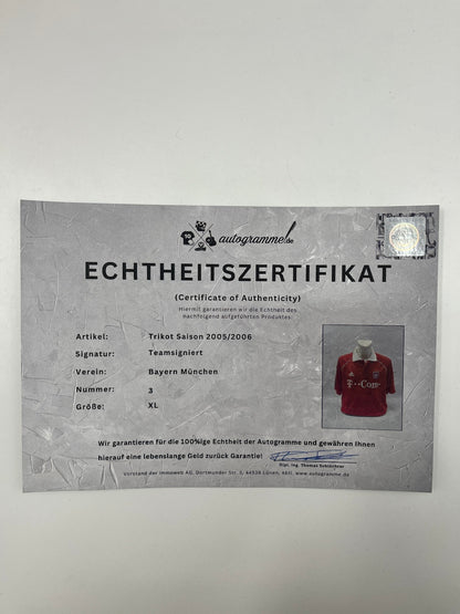 Bayern München Trikot 2005/2006 Teamsigniert Autogramm COA Adidas XL