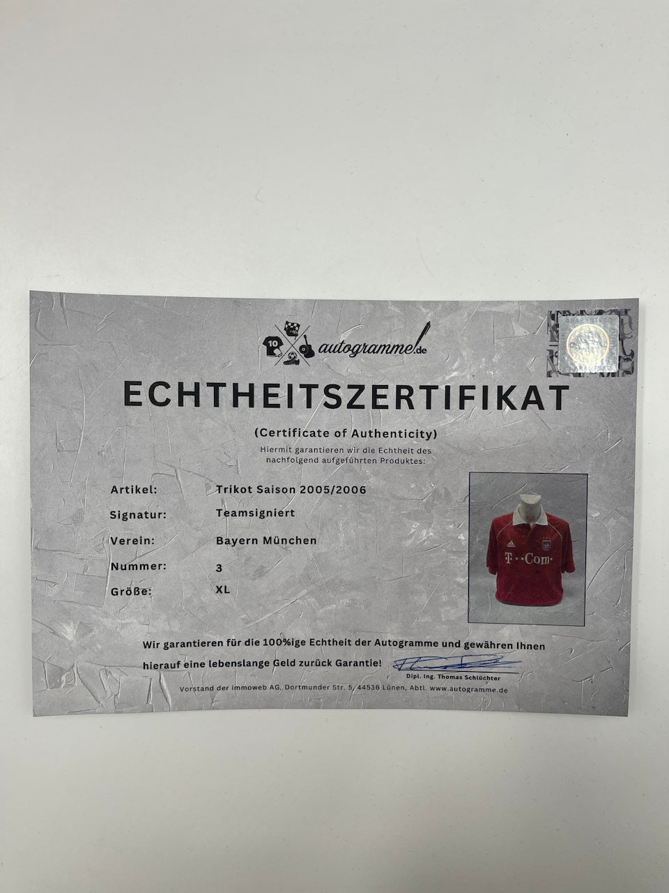 Bayern München Trikot 2005/2006 Teamsigniert Autogramm COA Adidas XL
