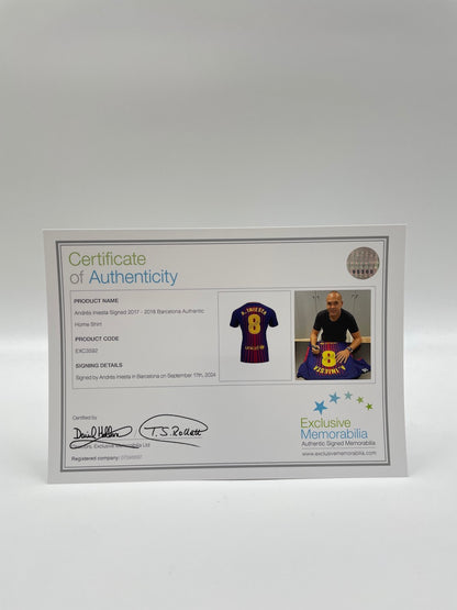 FC Barcelona Trikot Andres Iniesta signed autograph Nike Coa S