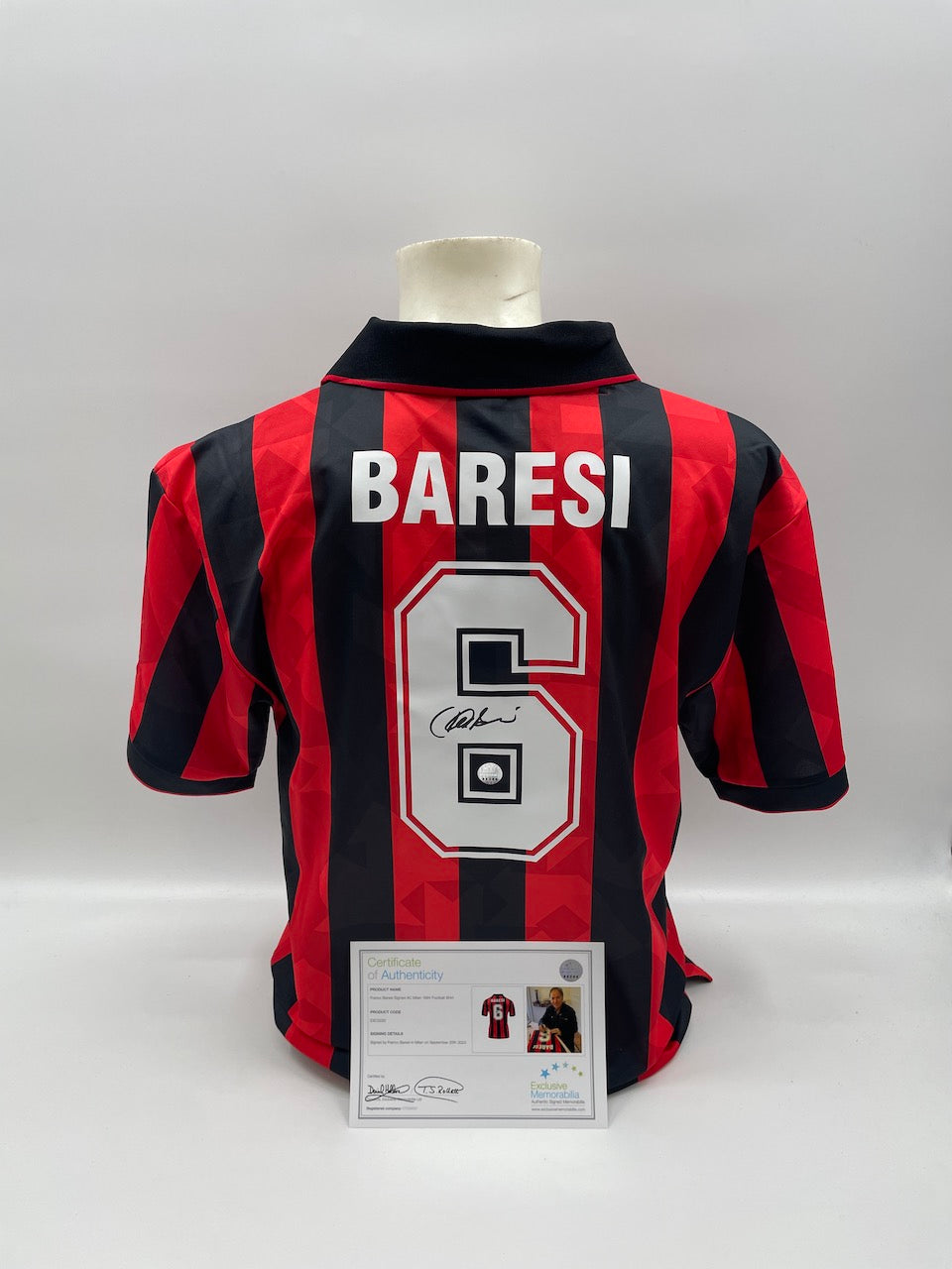 AC Mailand Repro Trikot 1994 Franco Baresi signiert Italien Milan Autogramm M