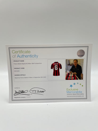 AC Miland Repro Trikot 1994 Franco Baresi signed Italy Milan Autogram M