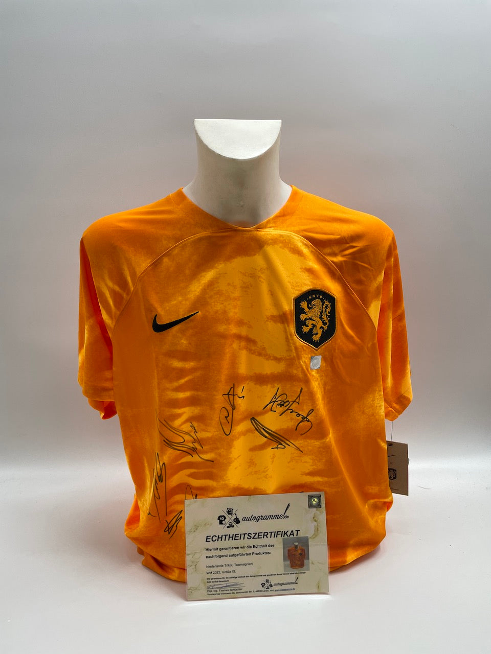 Niederlande Trikot WM 2022 Teamsigniert Autogramm Holland Nike XL