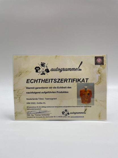 Niederlande Trikot WM 2022 Teamsigniert Autogramm Holland Nike XL