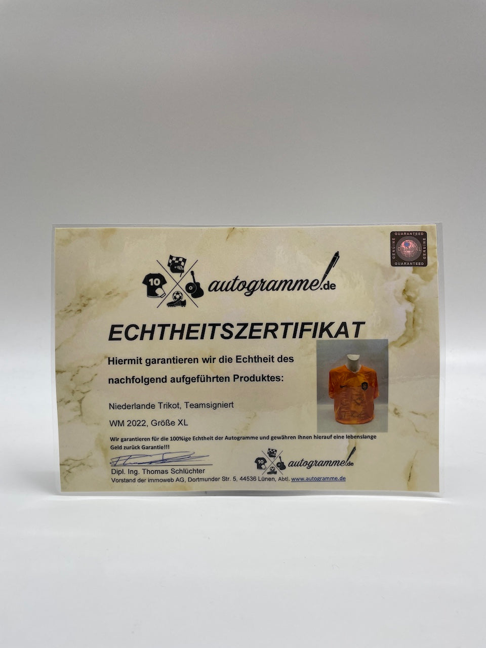 Niederlande Trikot WM 2022 Teamsigniert Autogramm Holland Nike XL