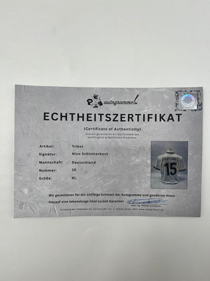 DFB Trikot Nico Schlotterbeck signiert Autogramm Adidas COA XL