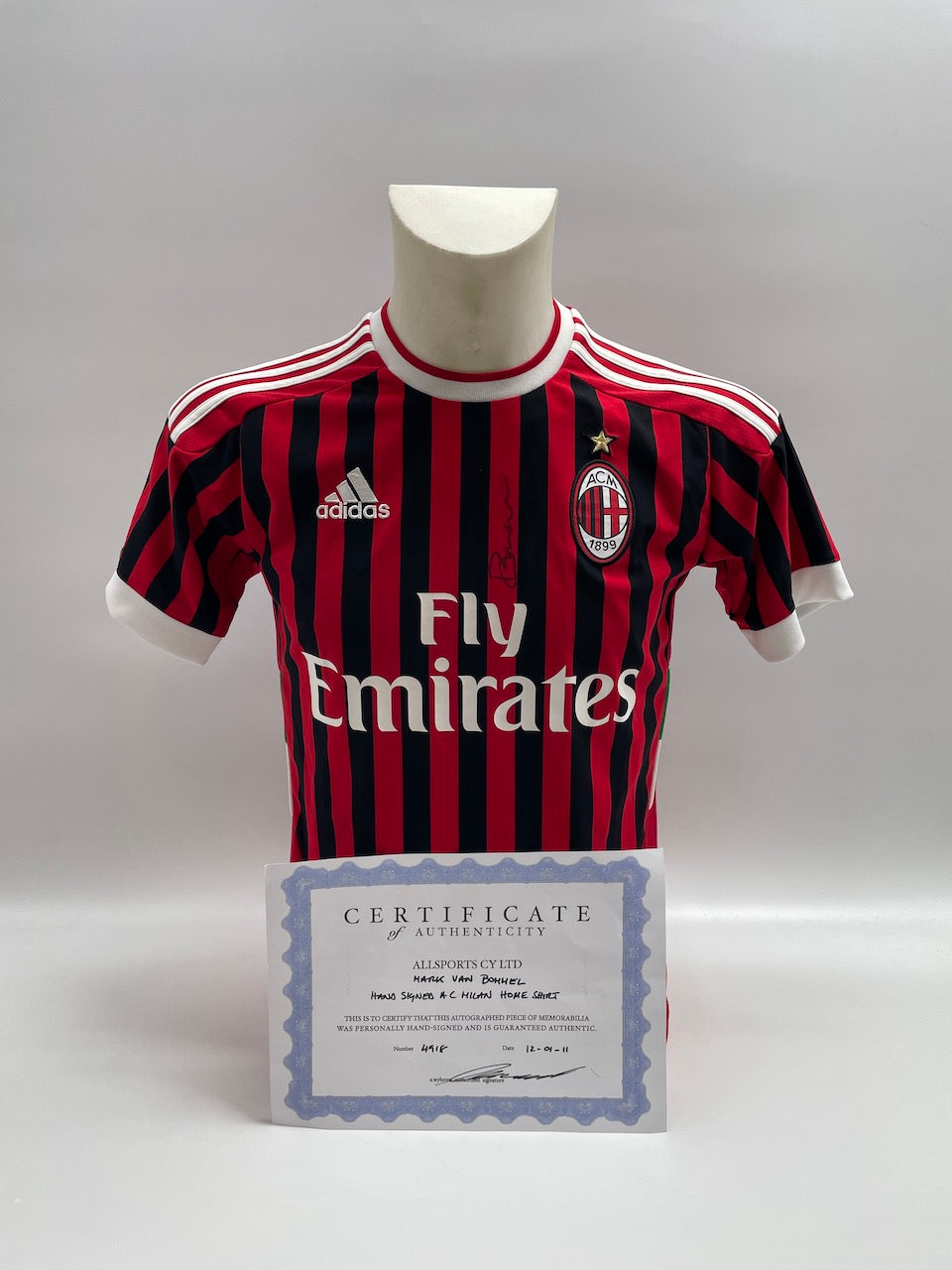 AC Mailand Trikot Mark van Bommel signiert Italien Milan Autogramm 164