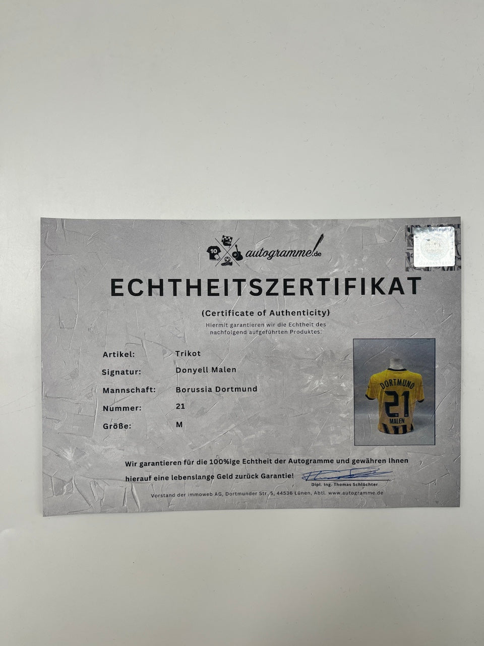 Borussia Dortmund Trikot Donyell Malen signiert BVB Puma M