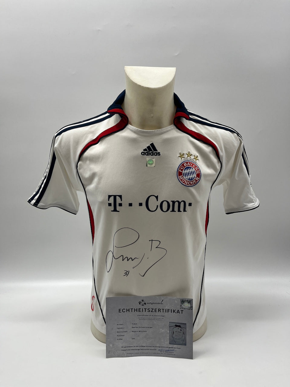 Bayern München Trikot Bastian Schweinsteiger signiert im Rahmen COA Adidas 152