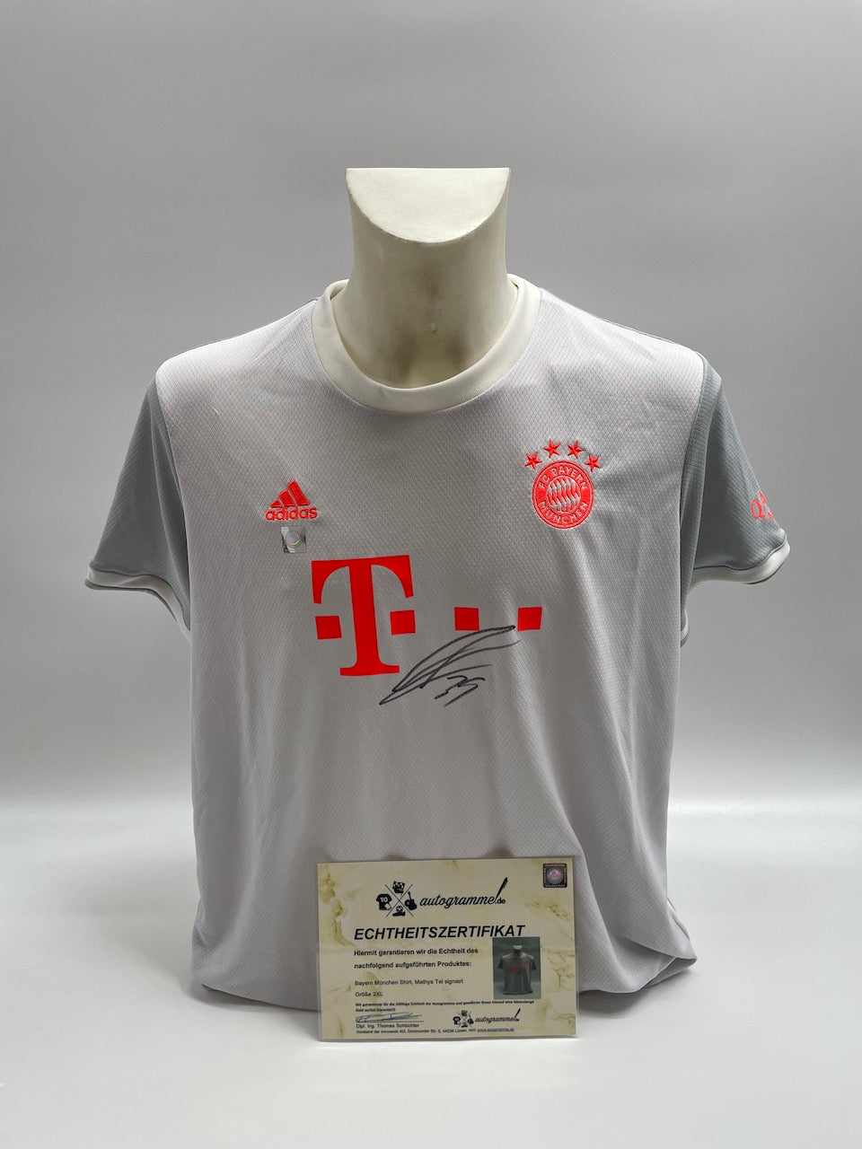 Bayern München Frauenshirt Mathys Tel signiert Adidas COA Autogramm 2XL