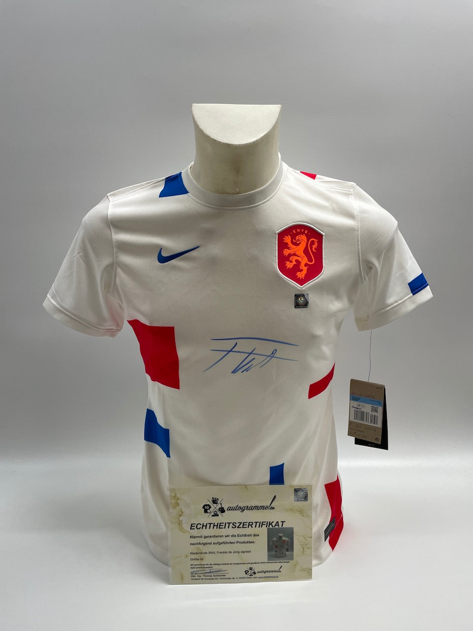 Niederlande Frauenshirt Frenkie de Jong signiert Holland Autogramm Nike COA M