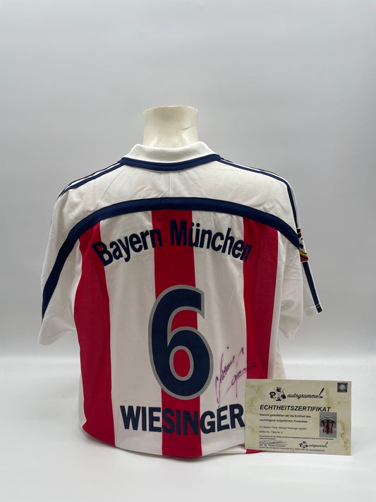 Bayern München Trikot Michael Wiesinger signiert Adidas COA Autogramm XL