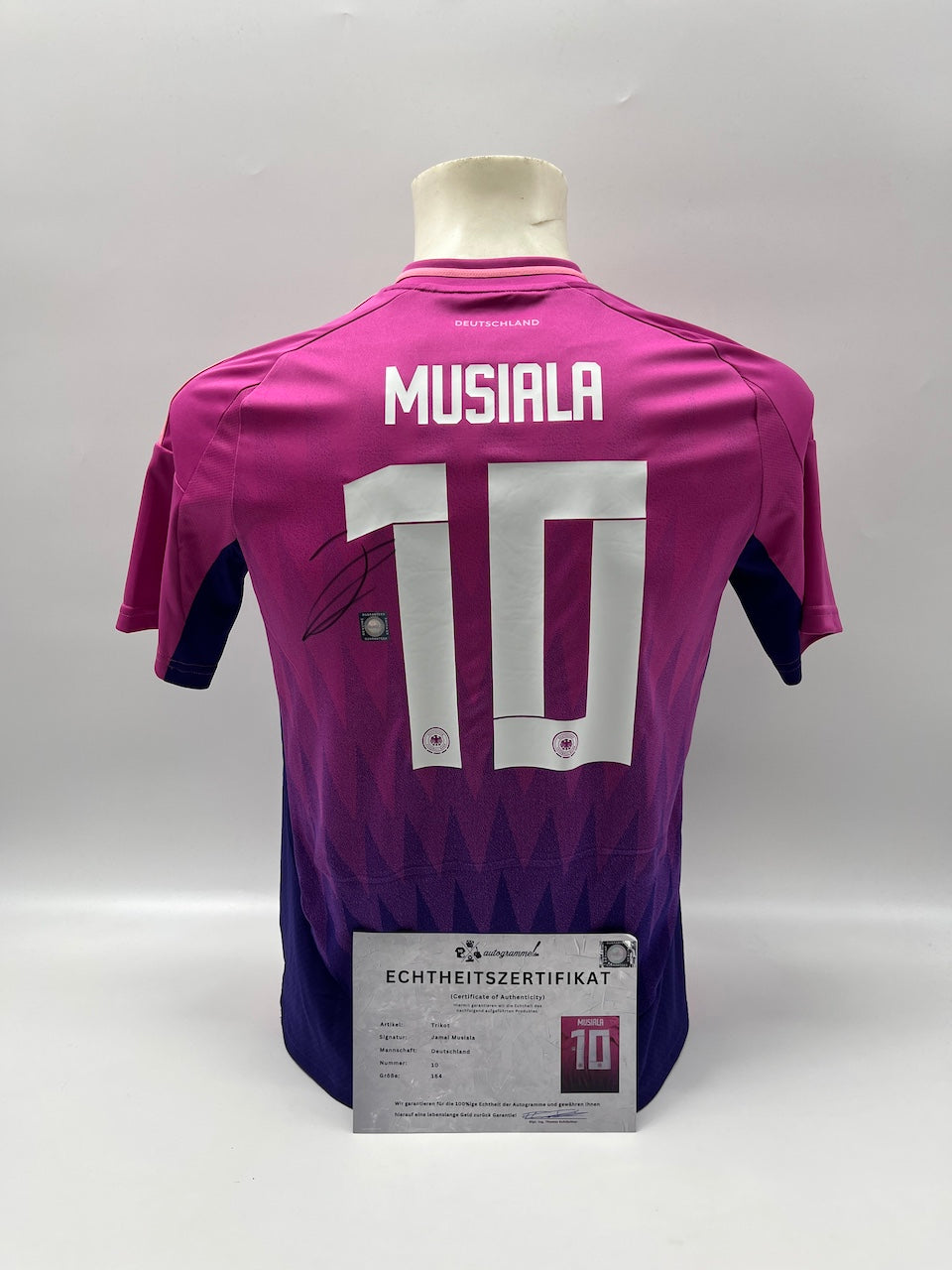 DFB Trikot Jamal Musiala signiert Adidas COA Deutschland Autogramm 164