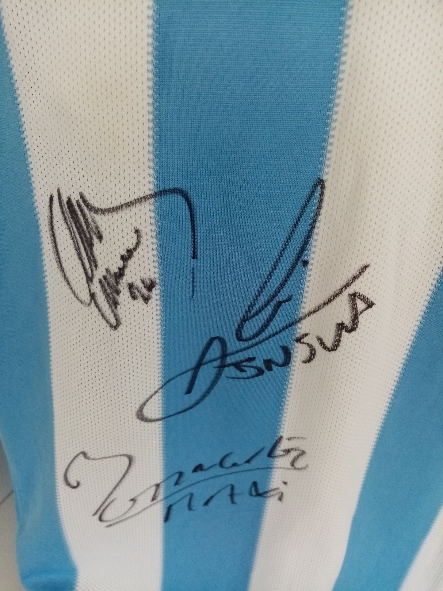 Argentinien Trikot Maxi Rodriguez und Emiliano Insua signiert Adidas COA L