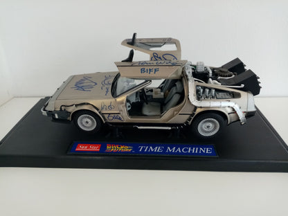 Back to the future model car signed by the actors of the film
