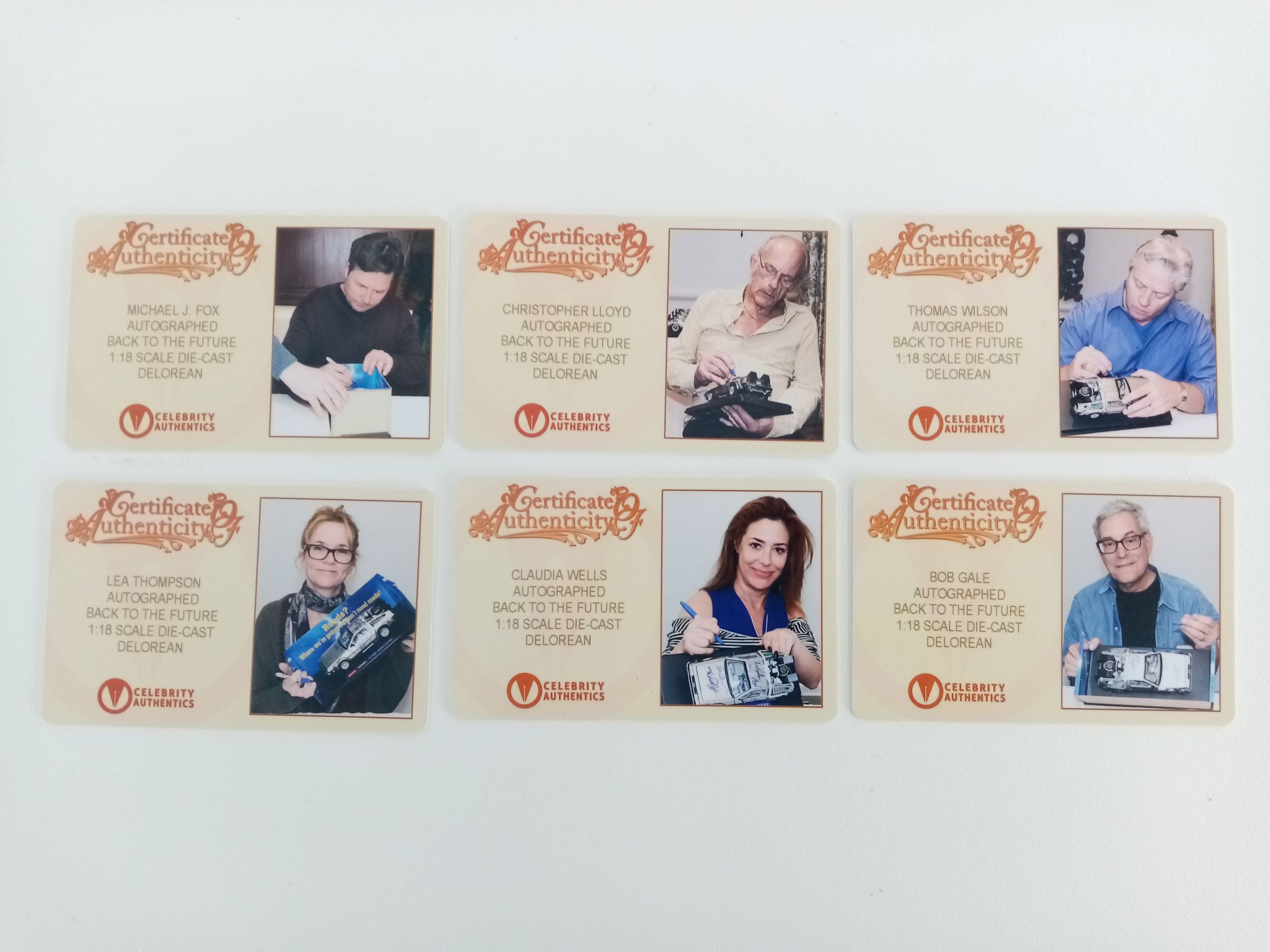 Back to the future model car signed by the actors of the film