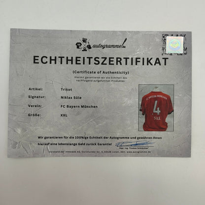 FC Bayern München Trikot Niklas Süle signiert Adidas COA Bundesliga XXL
